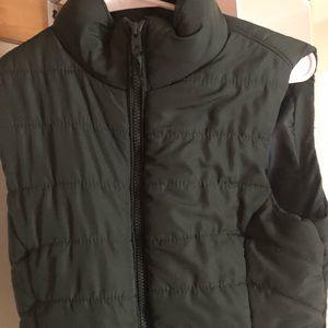 Aeropostale olive green puffer zip vest